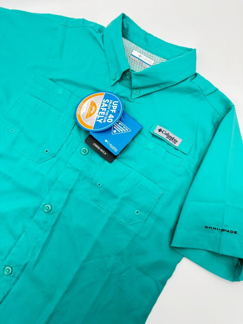Columbia Youth PFG Tamiami UPF 40 Short Sleeve Shirt, Size XL (18-20), Green